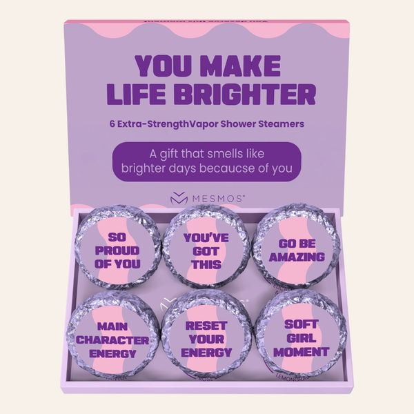 Open box of twelve shower steamer tablets, Inspire Her Series