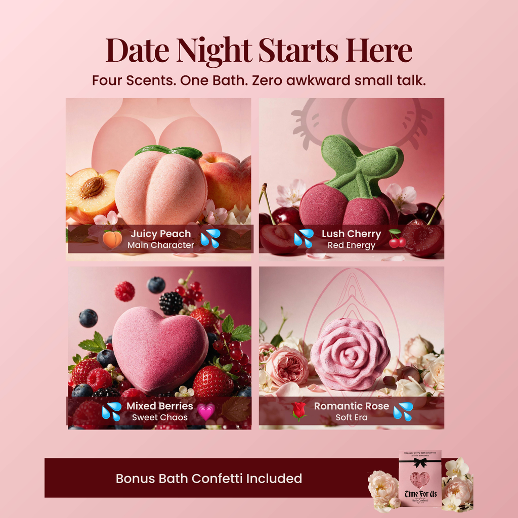 Bath Bombs | Date Night Starts in the Tub | Couples “Time For Us” 6-Piece Set