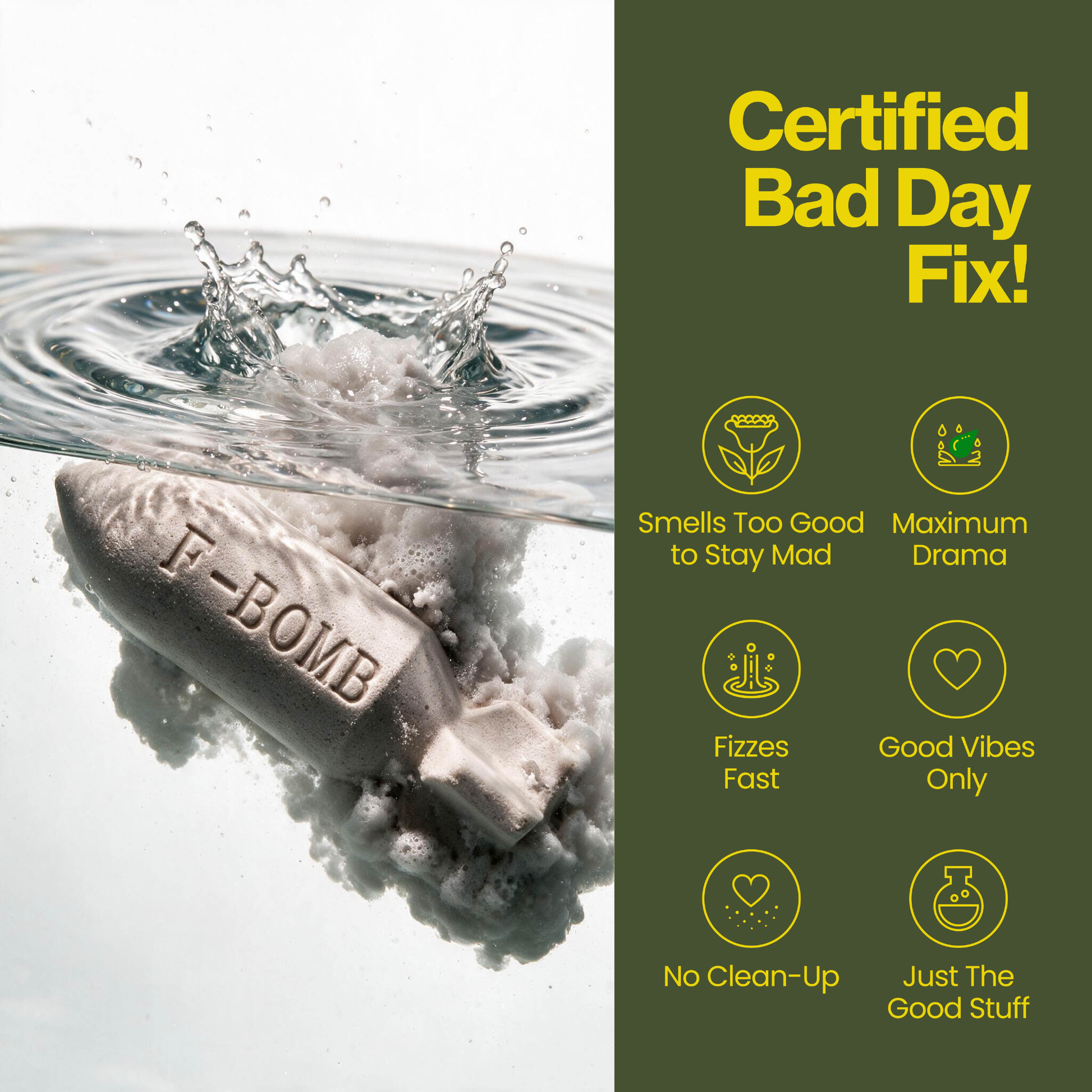 Bath Bombs | Drop The F-Bomb | Stress Relief Bath Fizzer Set (5-Pack)-