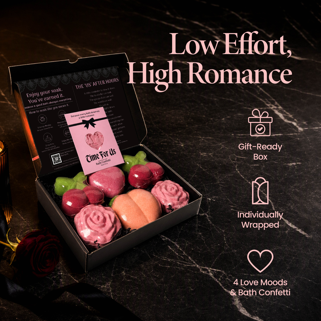 Bath Bombs | Date Night Starts in the Tub | Couples “Time For Us” 6-Piece Set