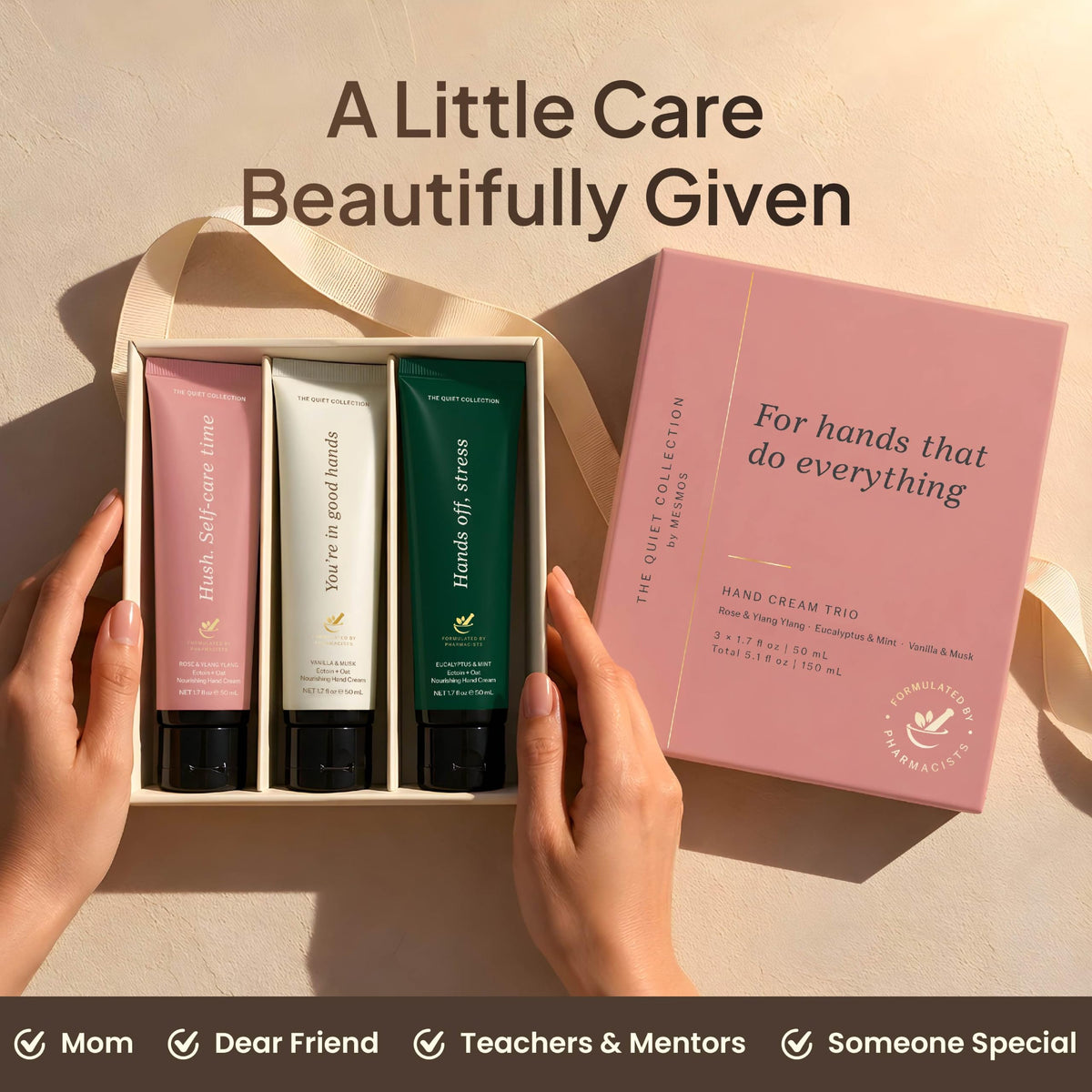 Hand cream gift box of 3, gifts for mom, dear friend, teachers and mentors, someone special-