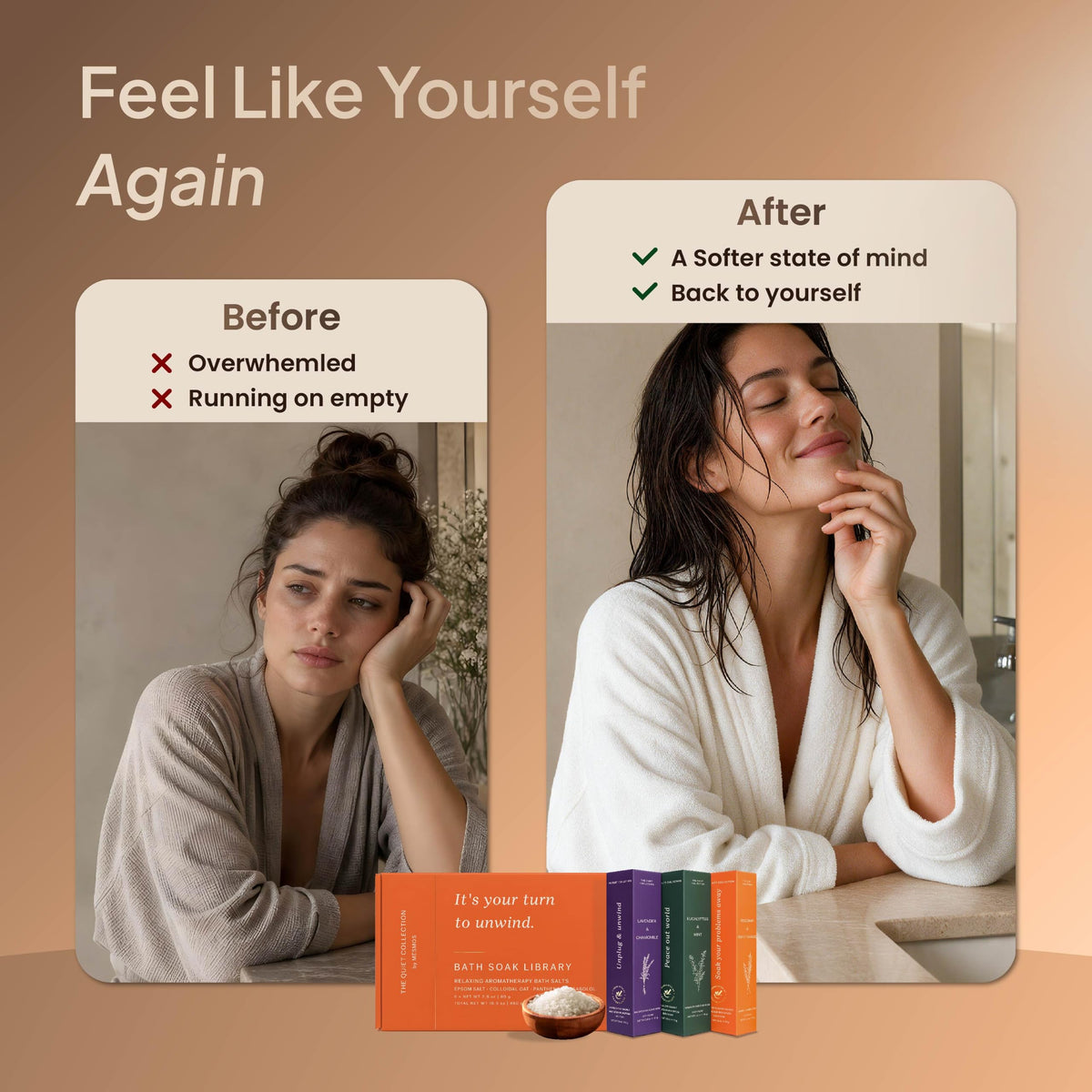 Before and after a bath soak: from overwhelmed and running on empty to a softer state of mind-6