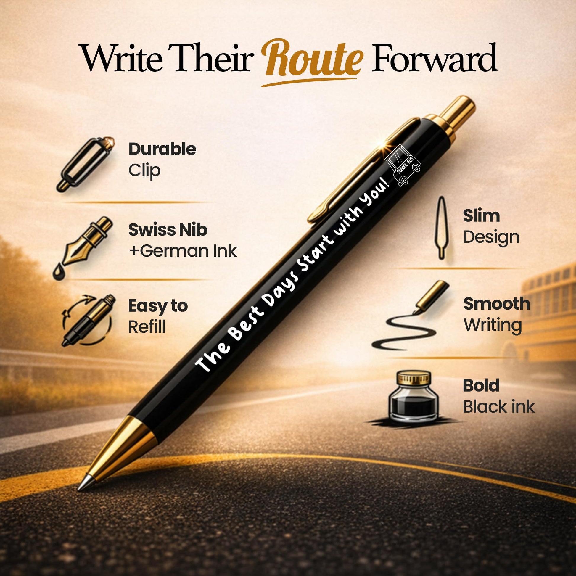 Bus Driver Pen Set - Appreciate Series (3pcs)-3