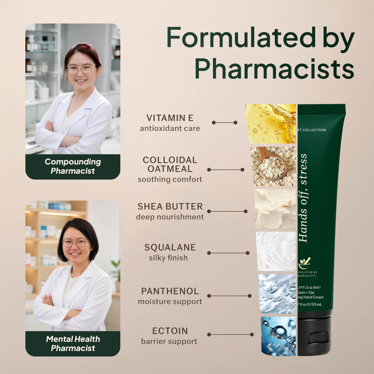 Formulated by two pharmacists with vitamin E, colloidal oatmeal, shea butter, squalane, panthenol and Ectoin-