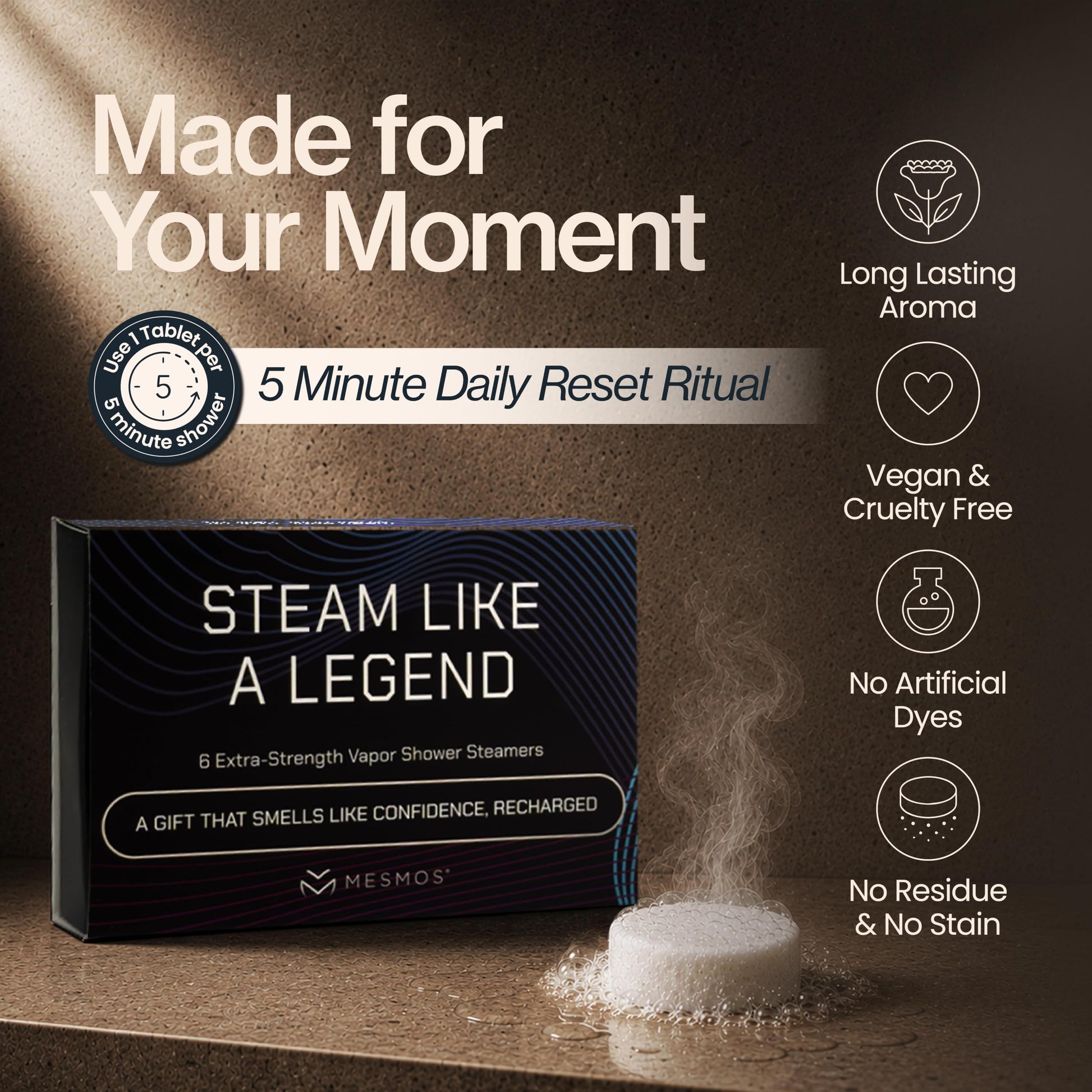 Shower Steamers | Power Down Like a Legend | Men's 6-Pack-