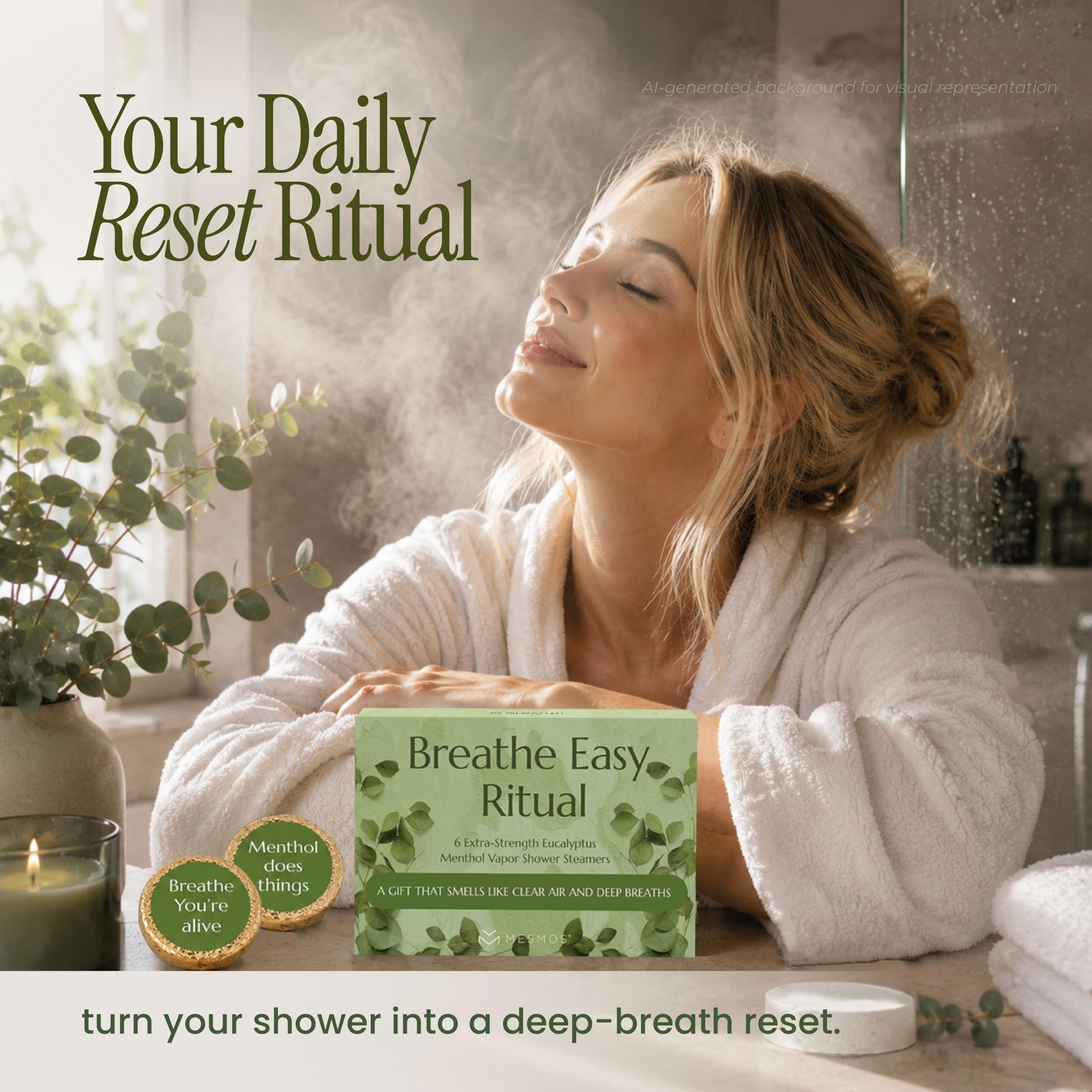 Shower Steamers | Breathe Again | Eucalyptus Menthol 6-Pack-