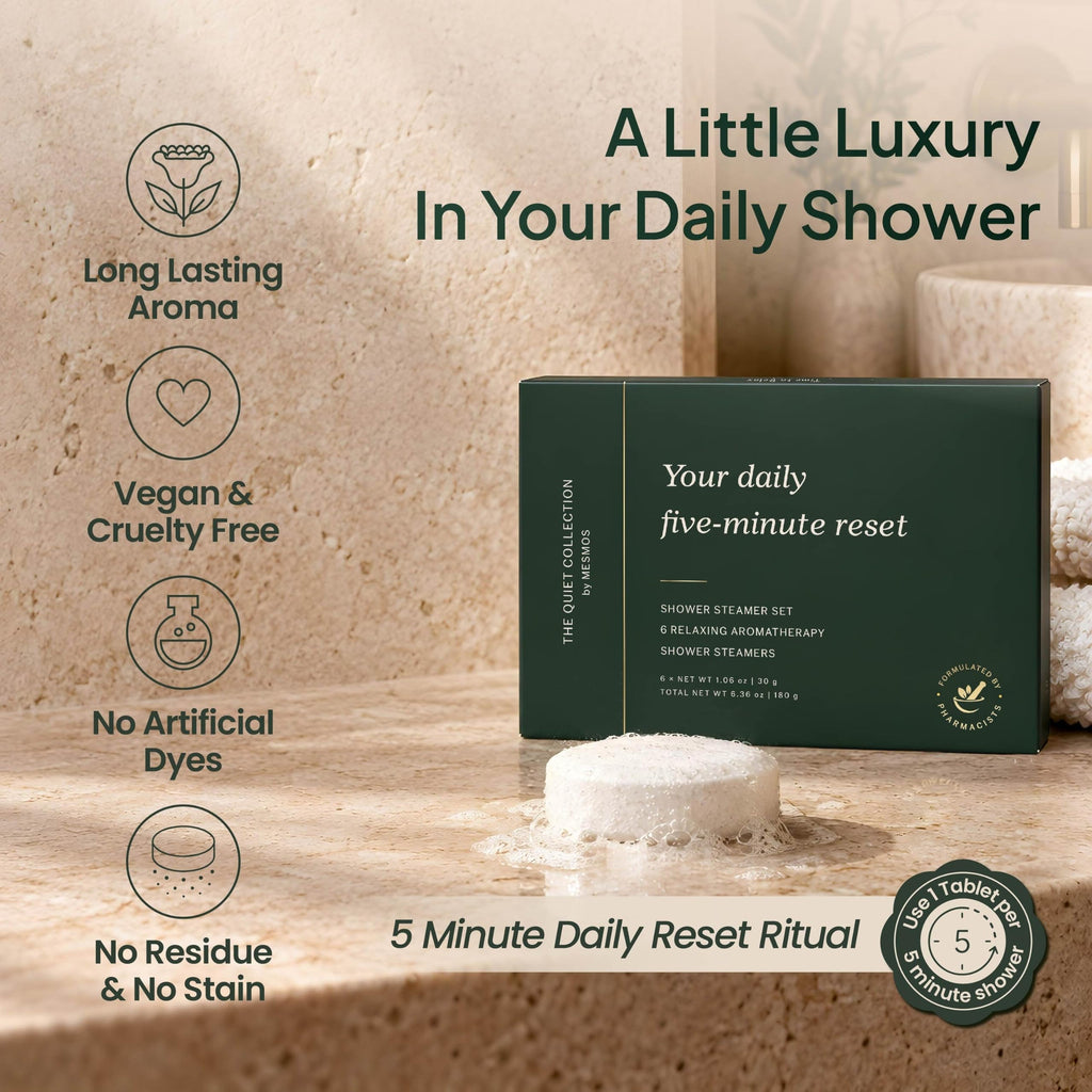 Luxury shower tablets with long lasting aroma, vegan and cruelty free, no residue on shower floors