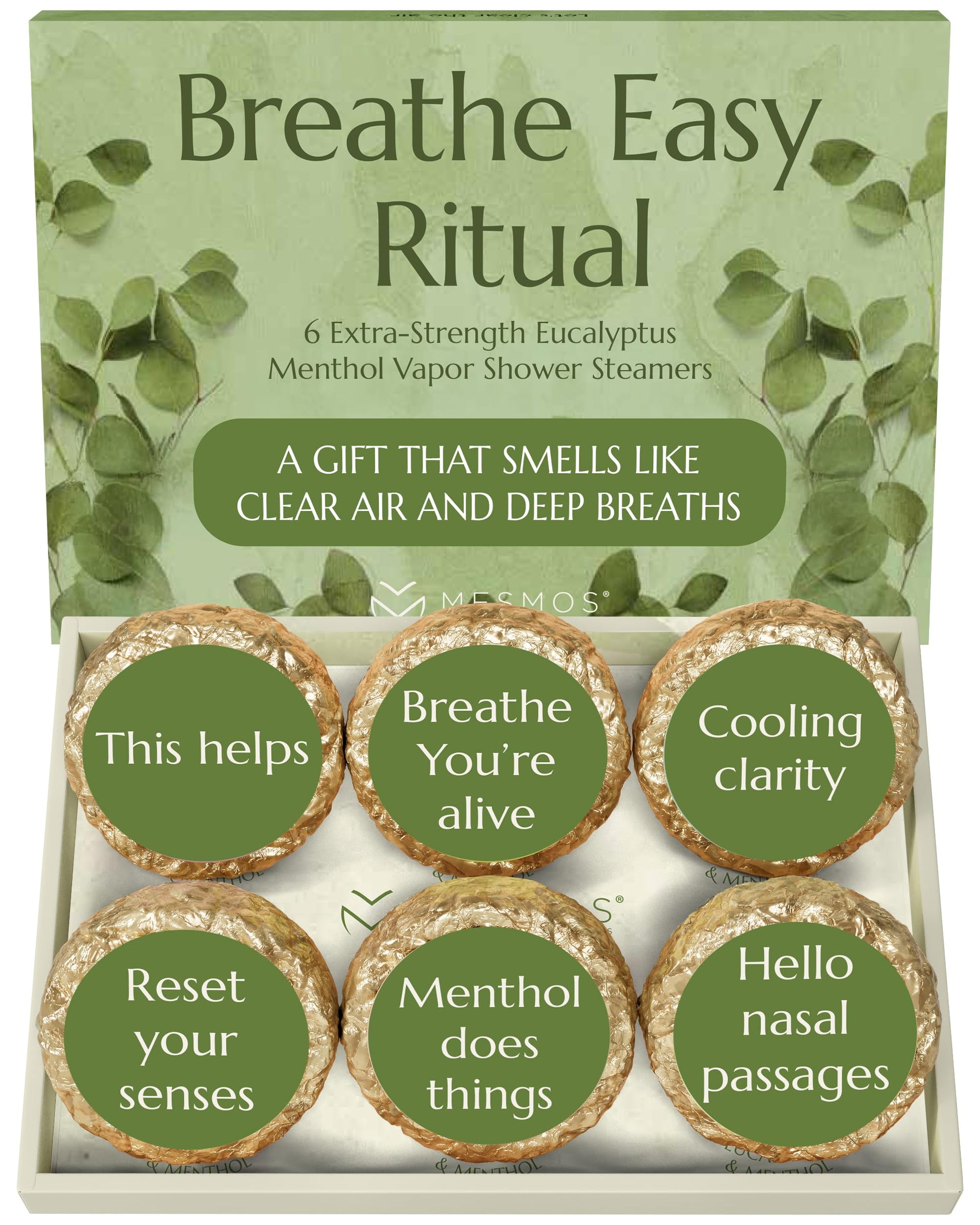 Shower Steamers | Breathe Again | Eucalyptus Menthol 6-Pack-