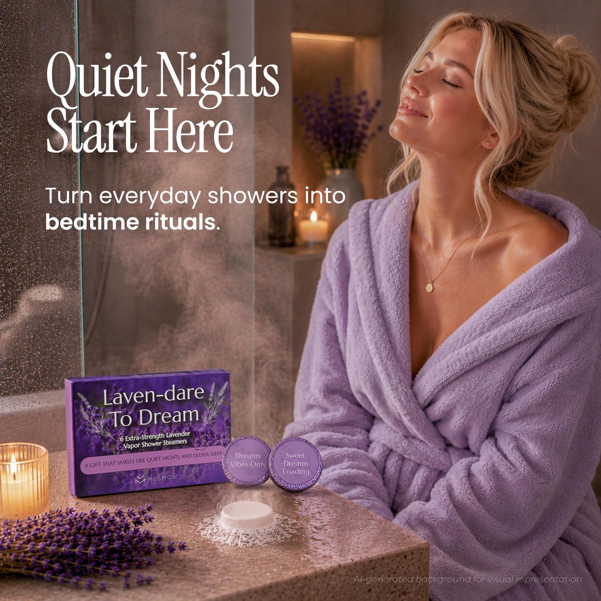 Shower Steamers | Sleep Deeper Tonight | Lavender 6-Pack-
