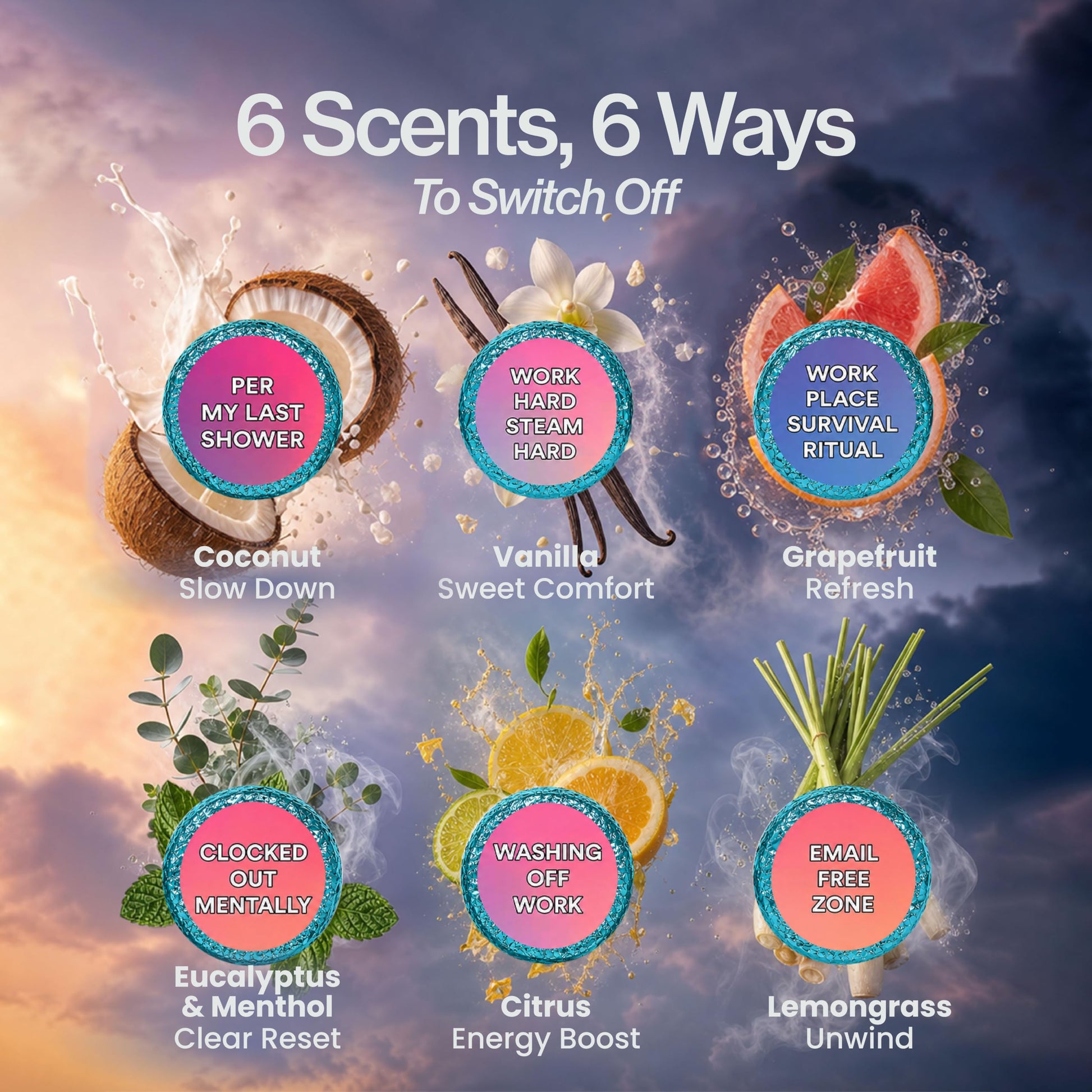 Shower Steamers | Leave Work in the Steam | Coworker Survival 6-Pack-