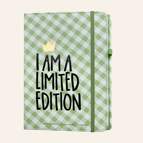 Vegan Leather Journal - Sage Green Gingham