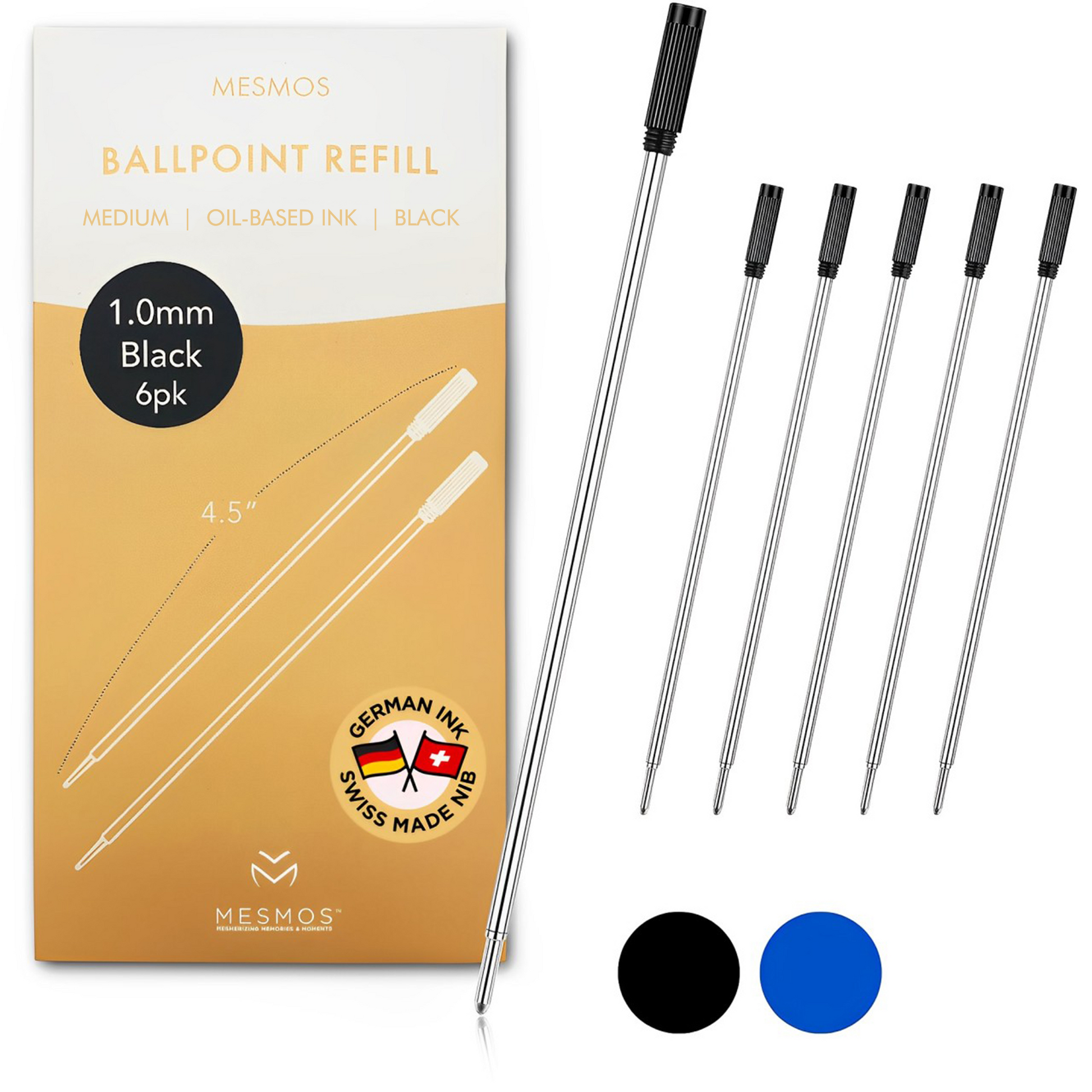Black Ballpoint Refills 4.5 inches (6pcs)-1
