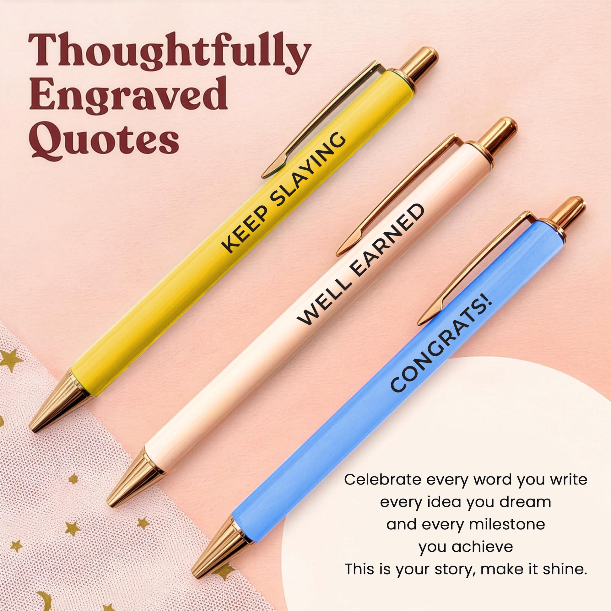 Pastel Series - Congrats Pen Set (3pcs)