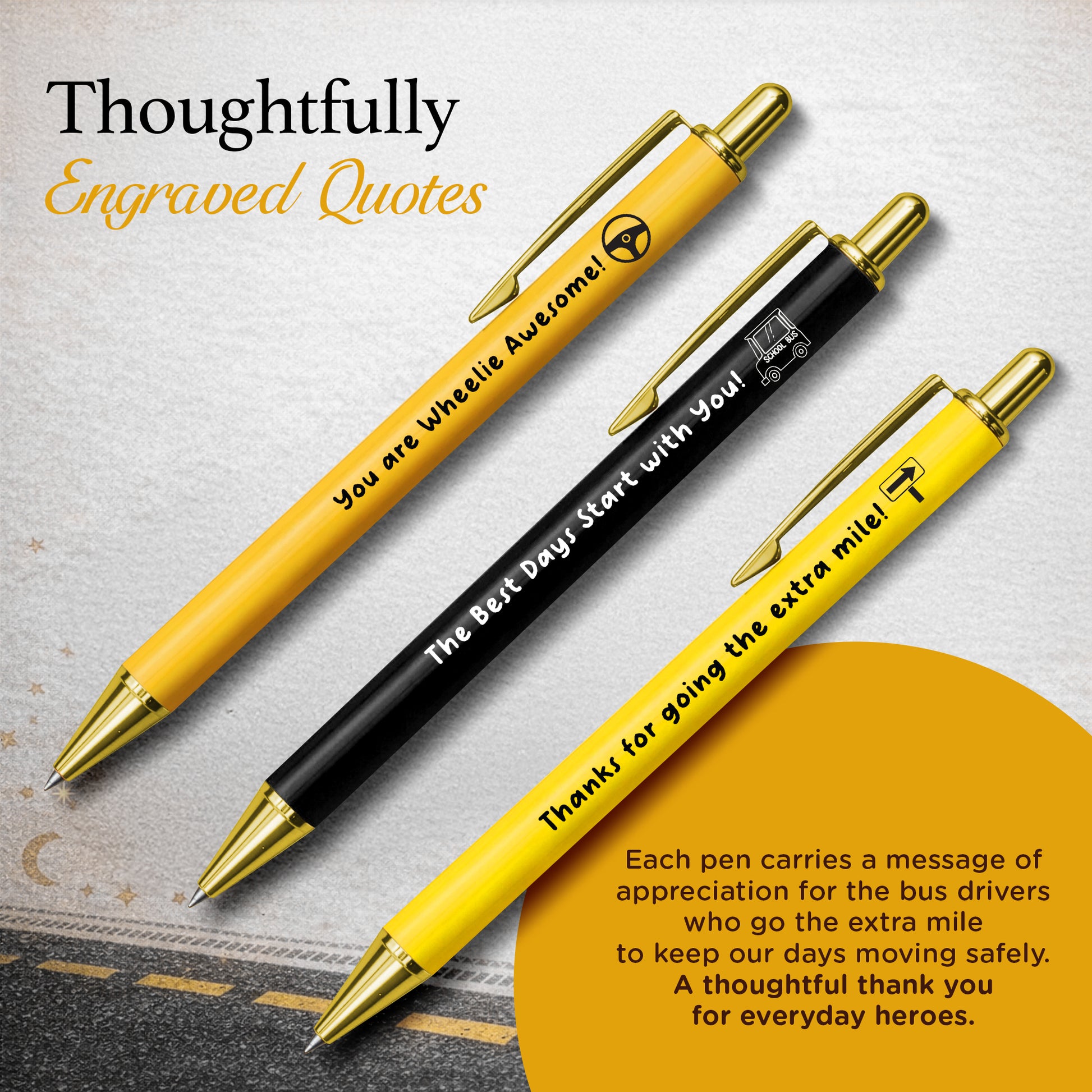 Bus Driver Pen Set - Appreciate Series (3pcs)-2