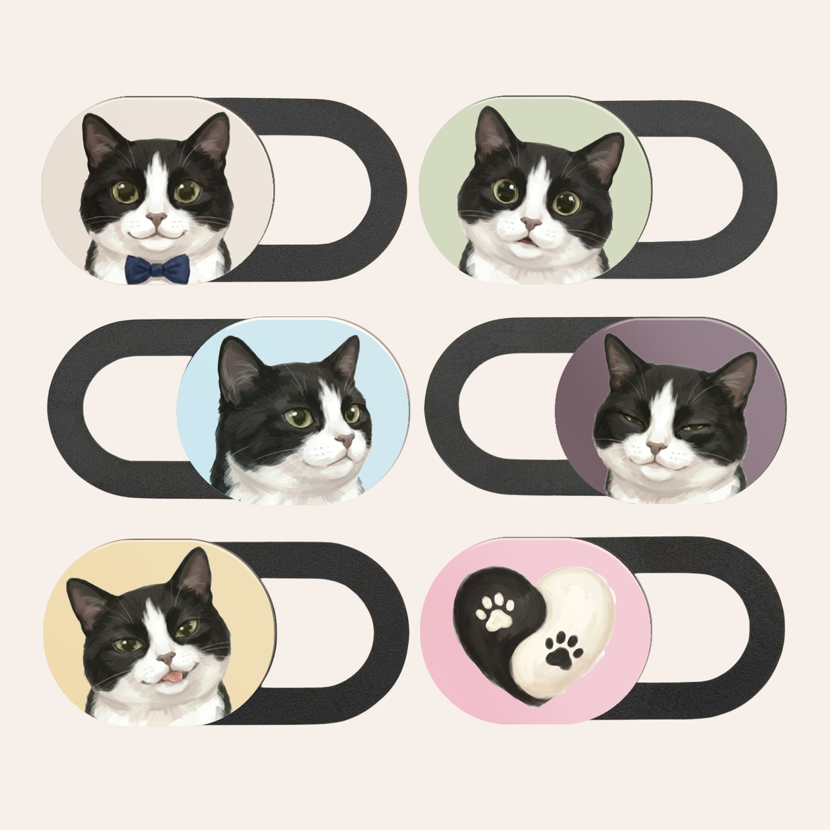 Tuxedo Cat Webcam Covers | Cute Privacy for Tuxie People-1