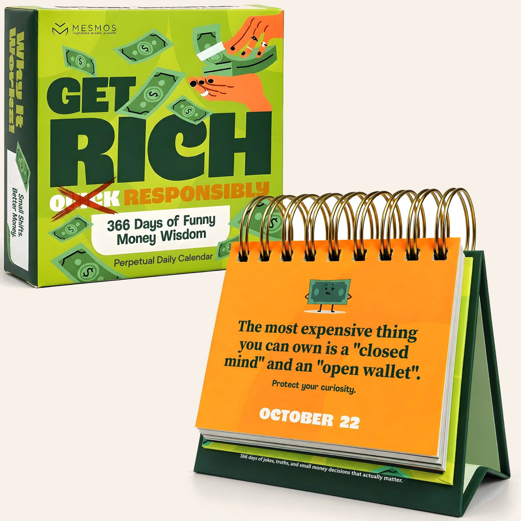 Get Rich Responsibly funny money desk calendar, 366 days of finance humor perpetual calendar