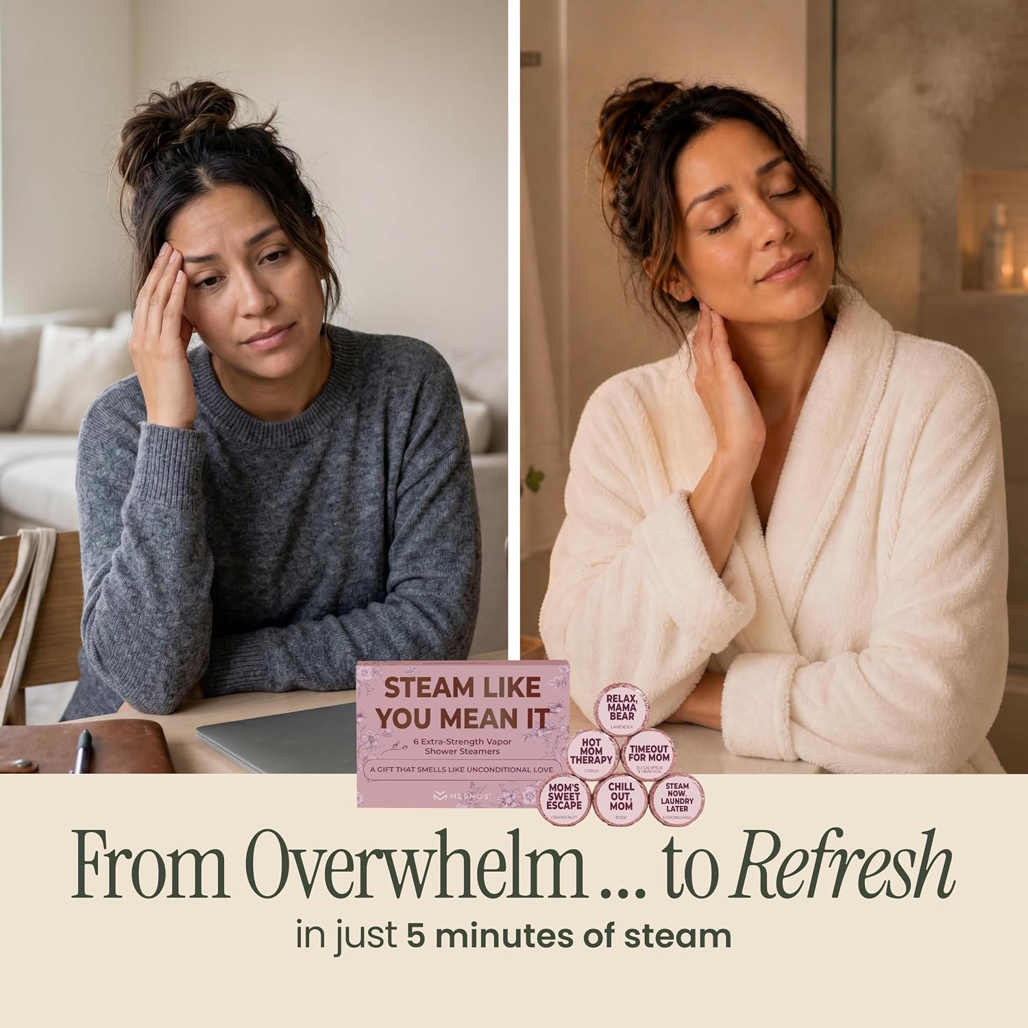 Shower Steamers | Mom’s 5-Minute Reset | Mom Series 6-Pack-4
