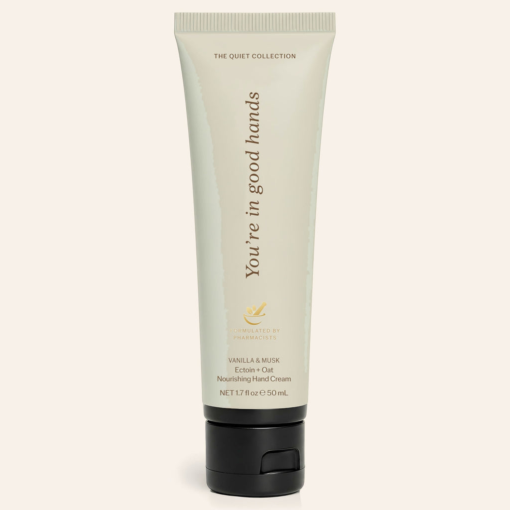 Vanilla and musk hand cream, cream 1.7 oz tube printed You're in good hands