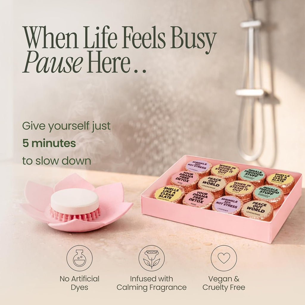 Shower Steamers | 5-Minute Spa Reset | Self-Care Series 12-Pack